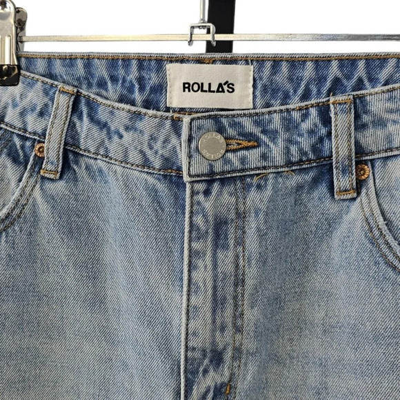 Revolve ROLLA'S East Coast Flare Crop Size 27 Blue Distressed High Rise Liv Worn - Picture 12 of 13
